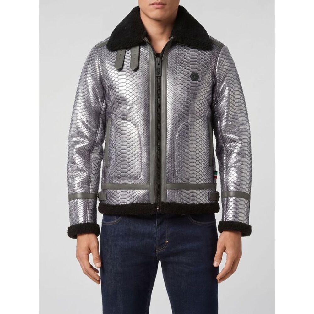 Philipp Plein Jacket Men Silver